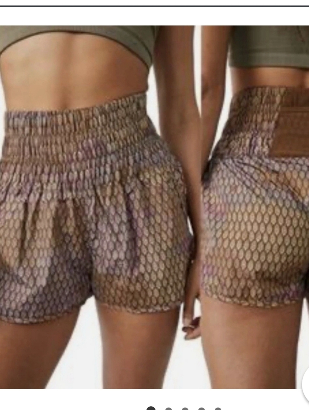 Free People Multicolor Smocked Waist Athletic Shorts Size XS